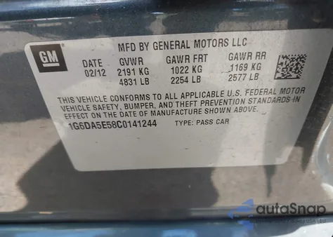 2012 Cadillac Cts Standard from USA, damaged, VIN 1G6DA5E58C0141244